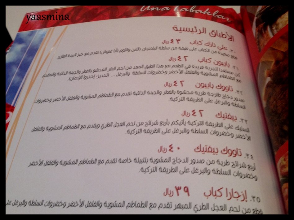 منيو اناتوليا مشاوي