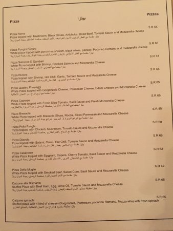Pizza Roma resturant menu