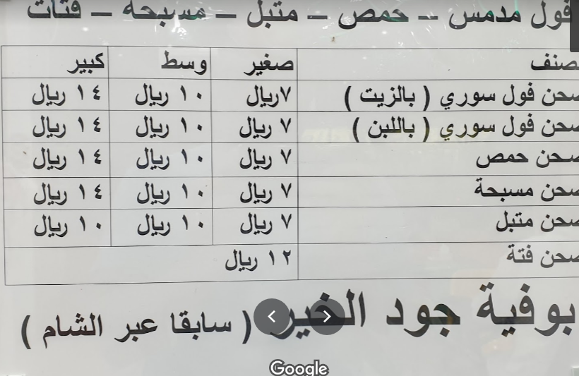 aber aksham resturant menu