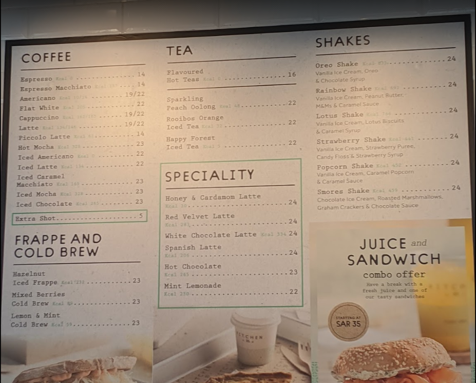 Kitchen 35 menu