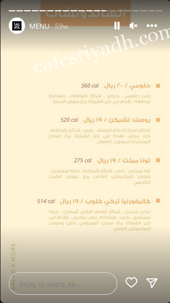 منيو مطعم سلاته SALATA الرياض
