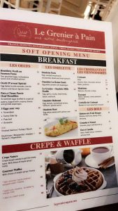 le gerenier a pain resturant menu